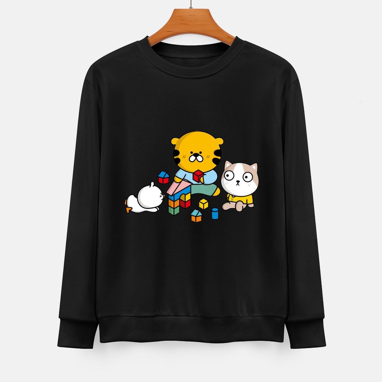 Front Patterned Long Sleeve TopOversized ModernFit